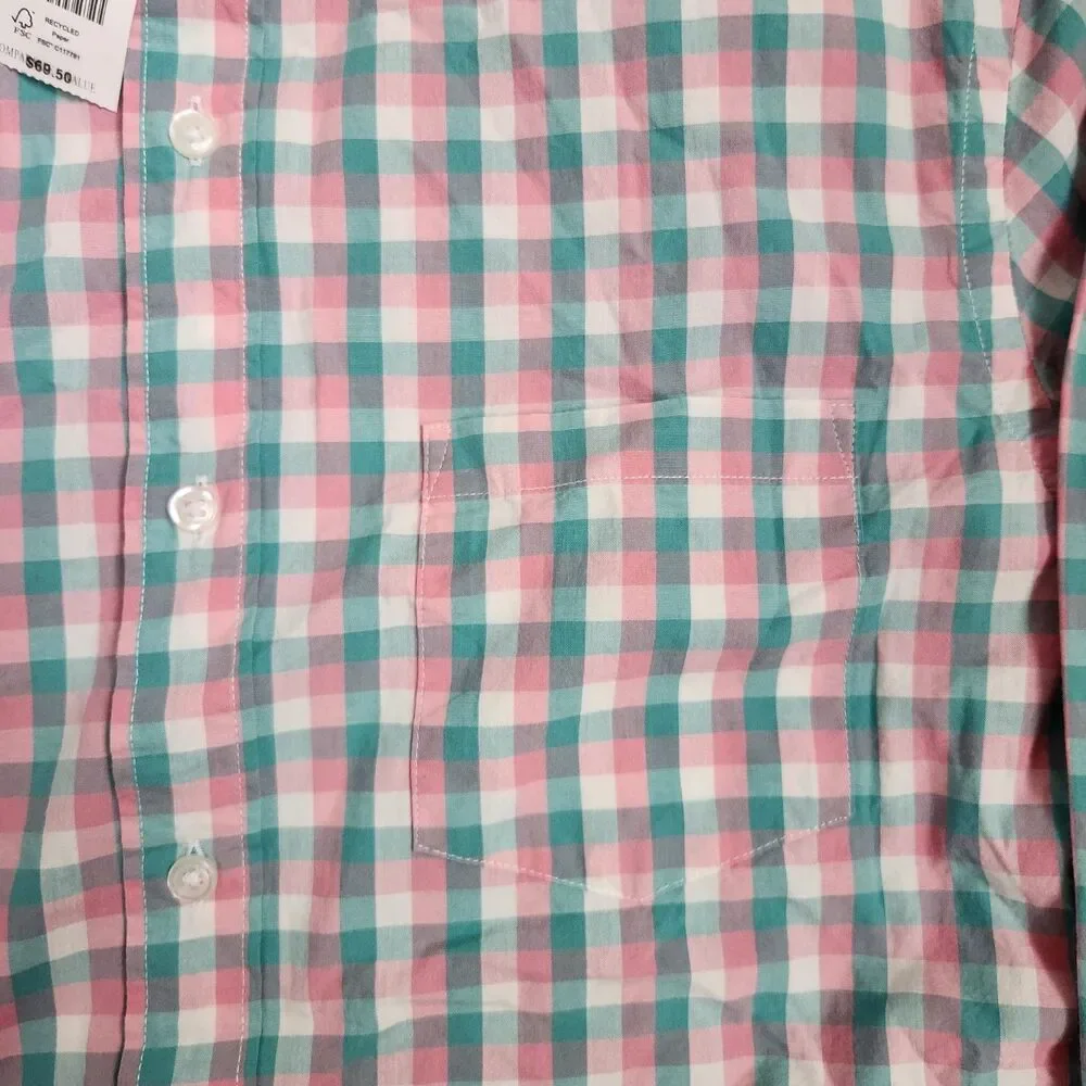 J. Crew NWT Flex Washed Slim Untucked Button Down Shirt Medium Office Prep